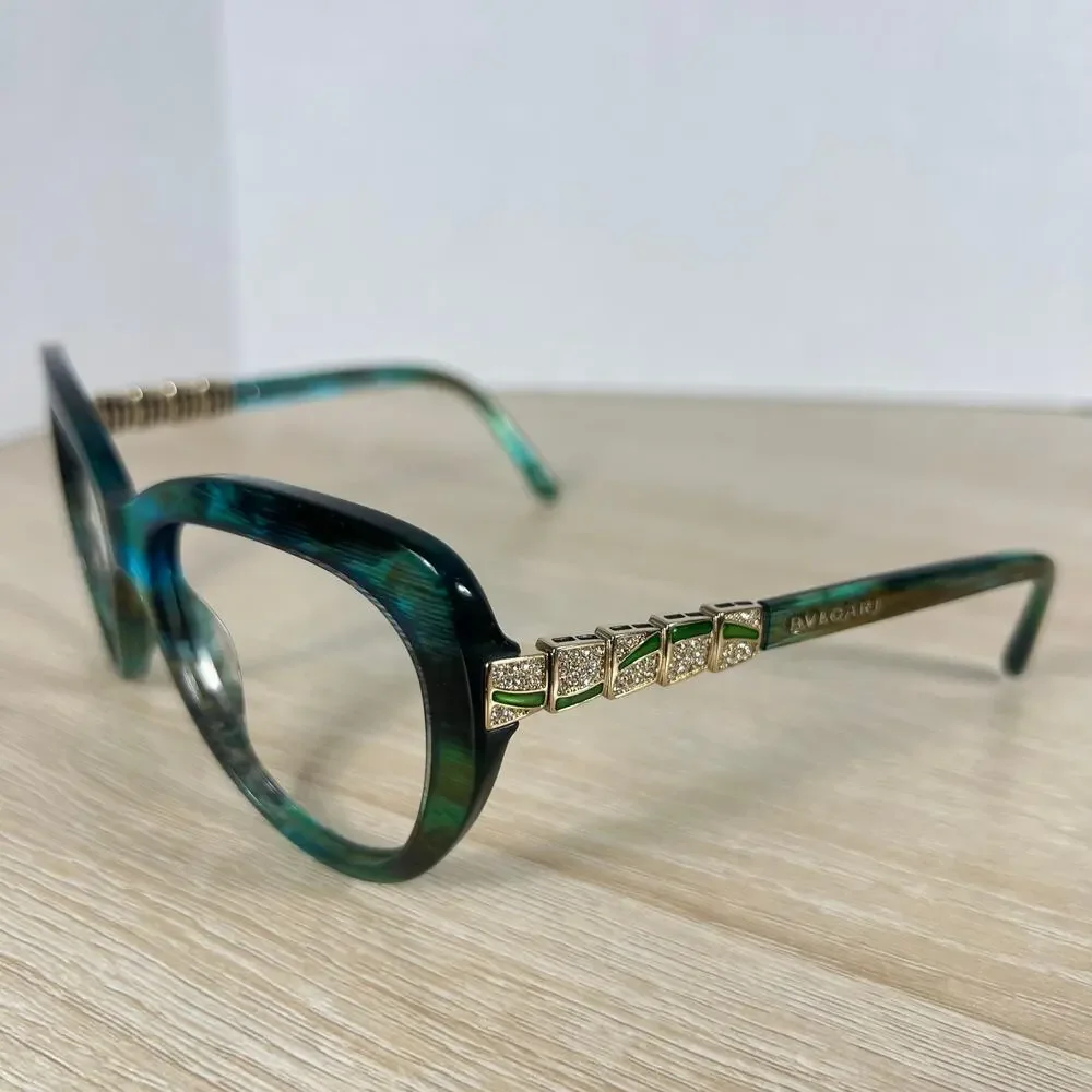 Bvlgari 8143-B 5340/8E Sunglasses Frames Only Blue Brown Multicolor 55-17-135